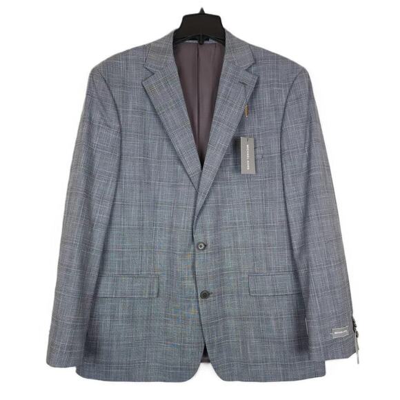 Michael Kors Men's Modern-Fit Stretch Sport Coat Grey Plaid 38R NWT - Picture 1 of 4